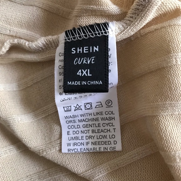 NWOT Shein Curve 4X cream ribbed cardigan - Picture 5 of 5